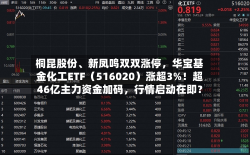 桐昆股份、新凤鸣双双涨停，华宝基金化工ETF（516020）涨超3%！超46亿主力资金加码	，行情启动在即？-第2张图片