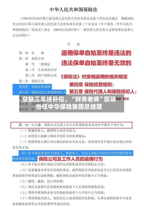 空缺三年终补位	，“财务老将”邵晓怡任中华保险集团总经理-第2张图片
